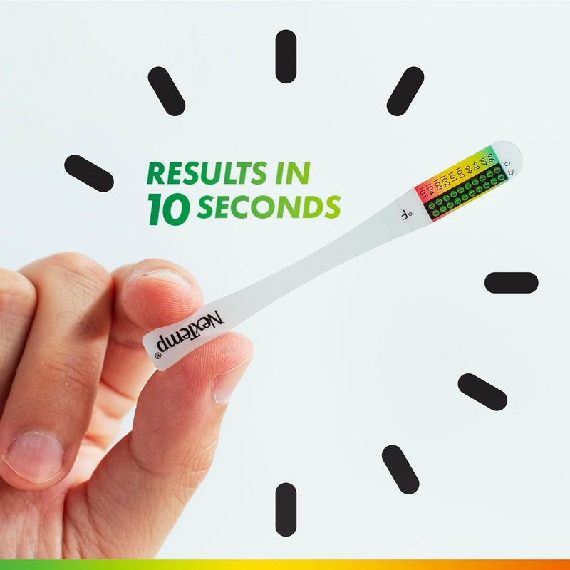 NEXTEMP ® Go - Ready When You are - Single-Use Disposable Thermometers - Results in Seconds, for Work, Home, & Travel (100-Pack (Fahrenheit)) - Image 5